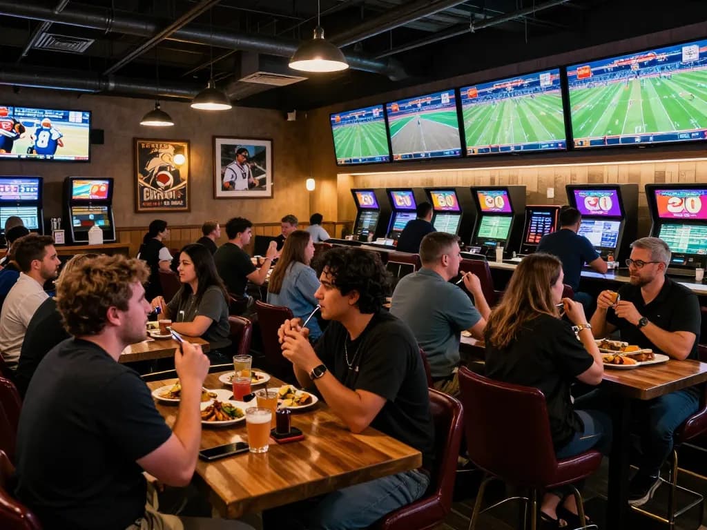 Enthusiastic bettors engaging in live sports betting experience at rr88com sportsbook.