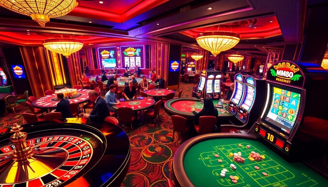 Experience the thrill of gambling at MM88 with vibrant casino tables and engaging gameplay.