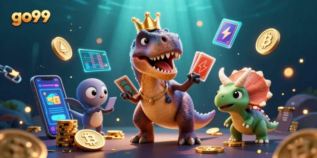 Experience thrilling gameplay at go99 with unique characters enjoying a lively card game atmosphere.