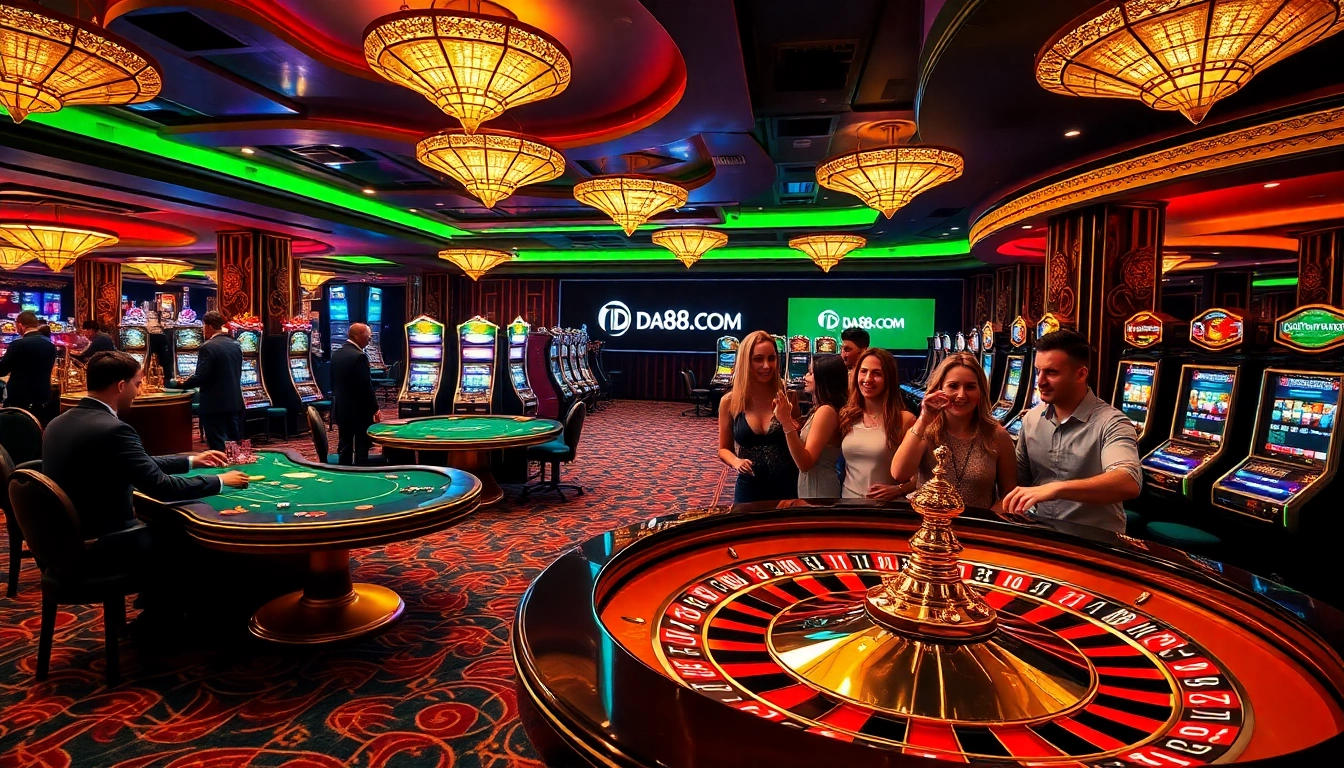 Experience thrilling gameplay at DA88.COM with luxurious casino tables and exciting slot machines.