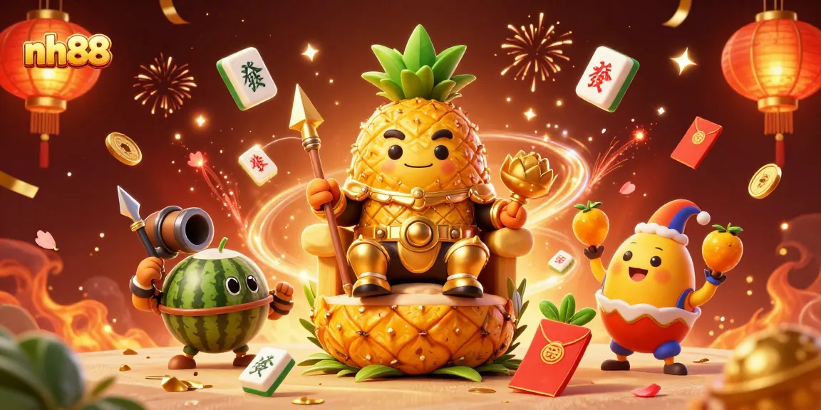 Experience thrilling excitement at nh88 with a vibrant casino scene featuring a golden pineapple king and dynamic game elements.