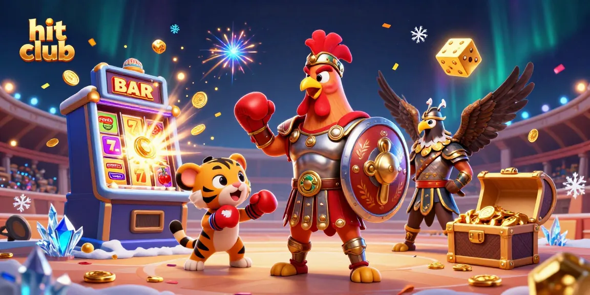Experience thrilling wins at hit club with vibrant casino elements in a packed gaming arena.