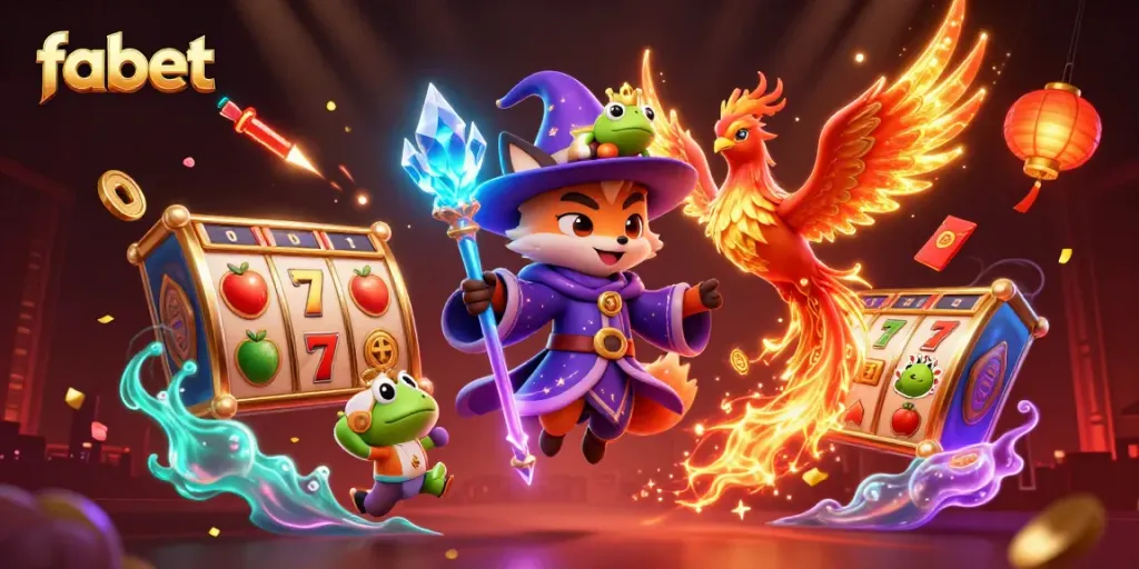 Experience the magic of fabet as a mystical wizard fox and phoenix bring luck with vibrant slot elements.