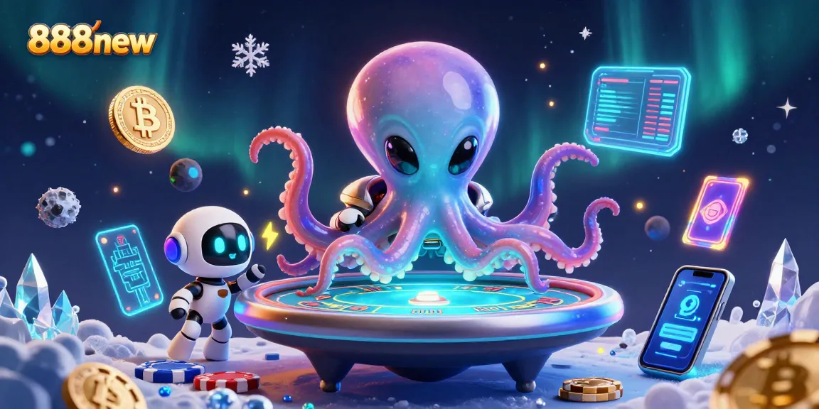 Engage with thrilling games at 888new, featuring a vibrant 3D casino scene with captivating characters.