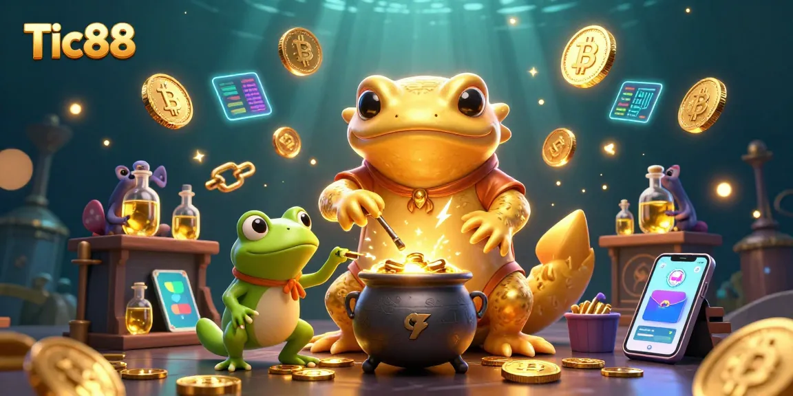Tic88 immerses players in a magical gold-gaining experience with 3D alchemical visuals and vibrant crypto elements.