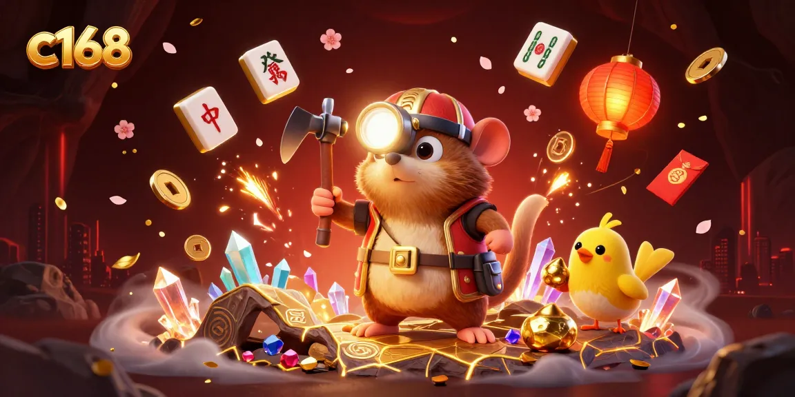 Engage with c168 casino through a treasure-filled adventure featuring vibrant characters and festive decor.