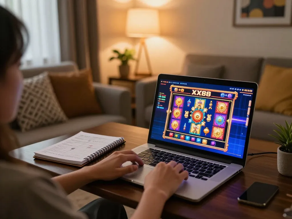 Engaging gameplay on XX88 platform with vibrant casino visuals on laptop
