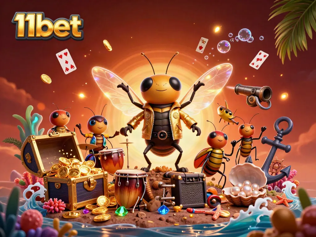 Experience exhilarating winnings with 11bet’s rich 3D gaming environment featuring animated characters and vibrant treasures.