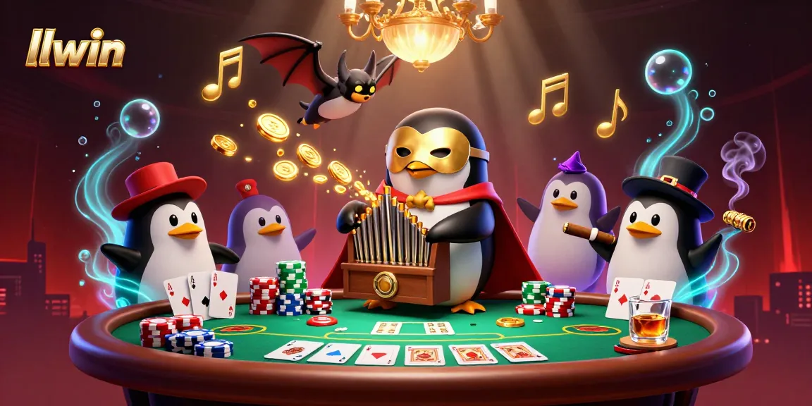 Experience thrilling gameplay at llwin with the penguin organist shooting gold coins and poker action.