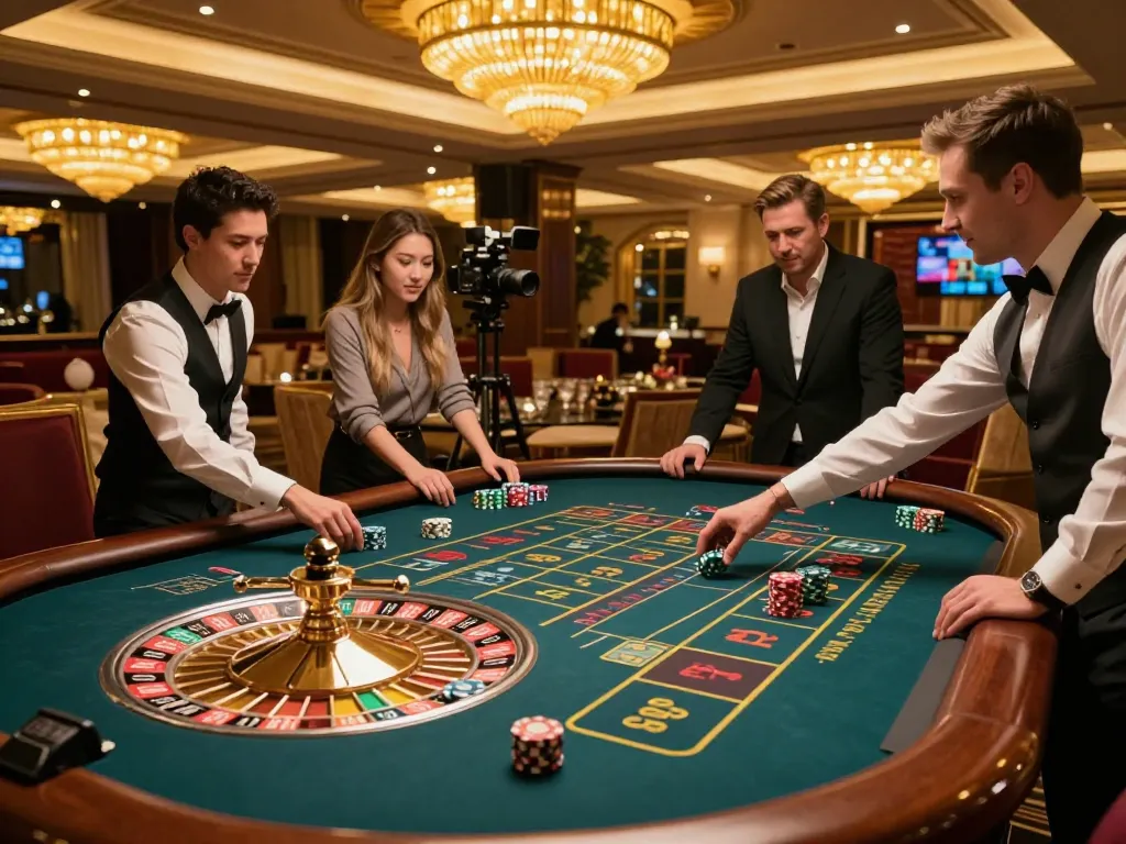 Placing bets on the S666 roulette table, players engage in vibrant casino atmosphere.