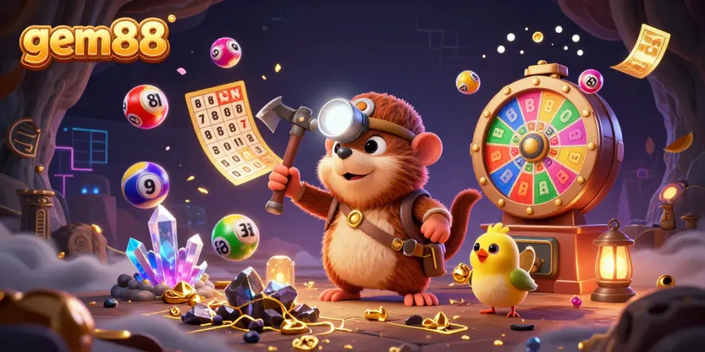 Experience gem88's vibrant gaming world with animated elements and dynamic characters.