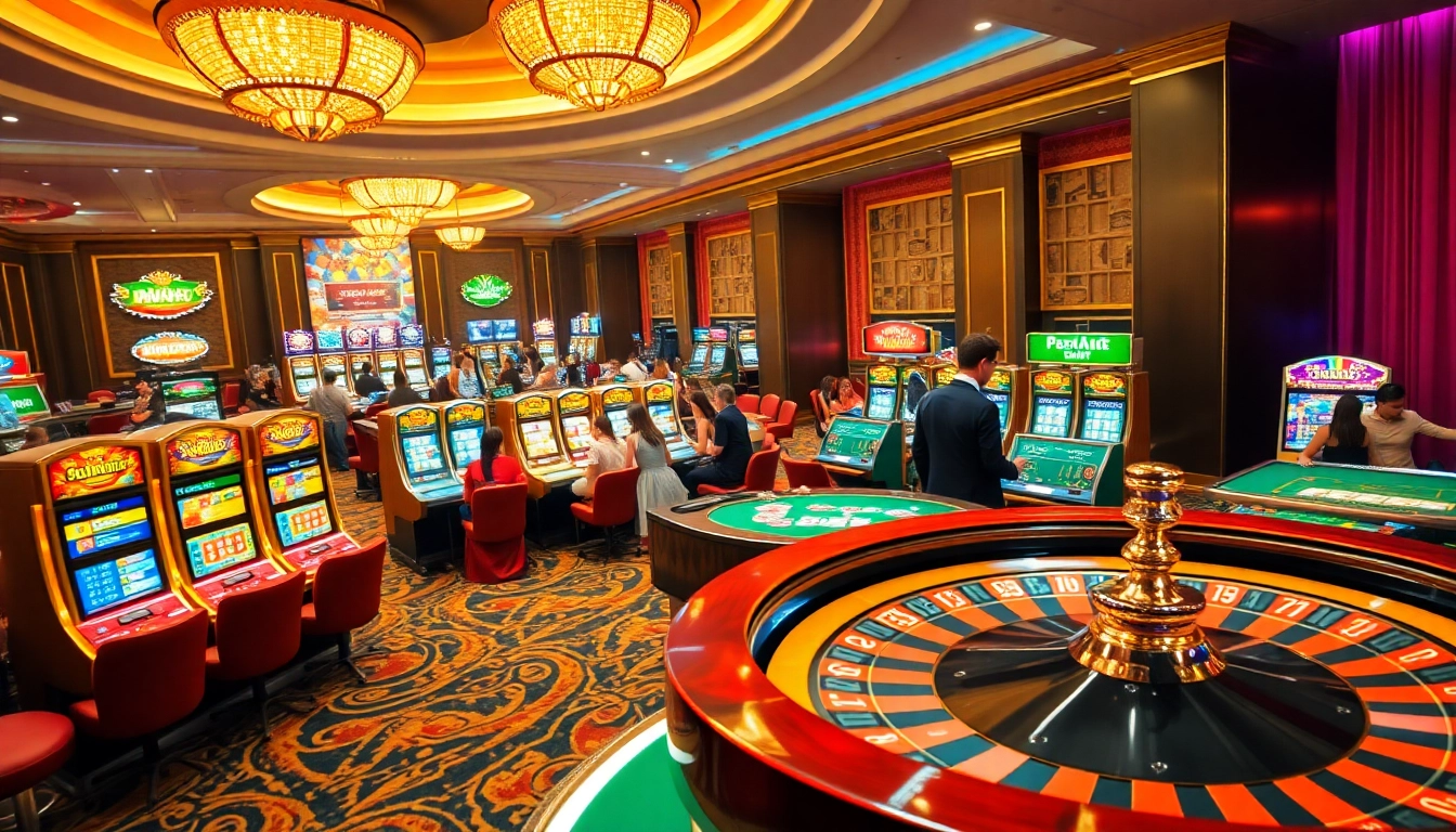 Engaged players enjoying a vibrant casino scene with link net88 themes showcased through luxury gaming elements.