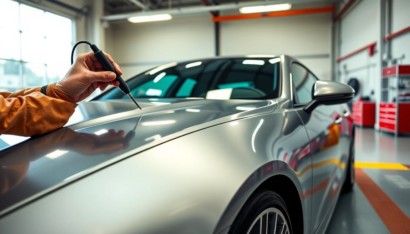 Applying PPF Chattanooga to protect a vehicle's surface with expert precision.