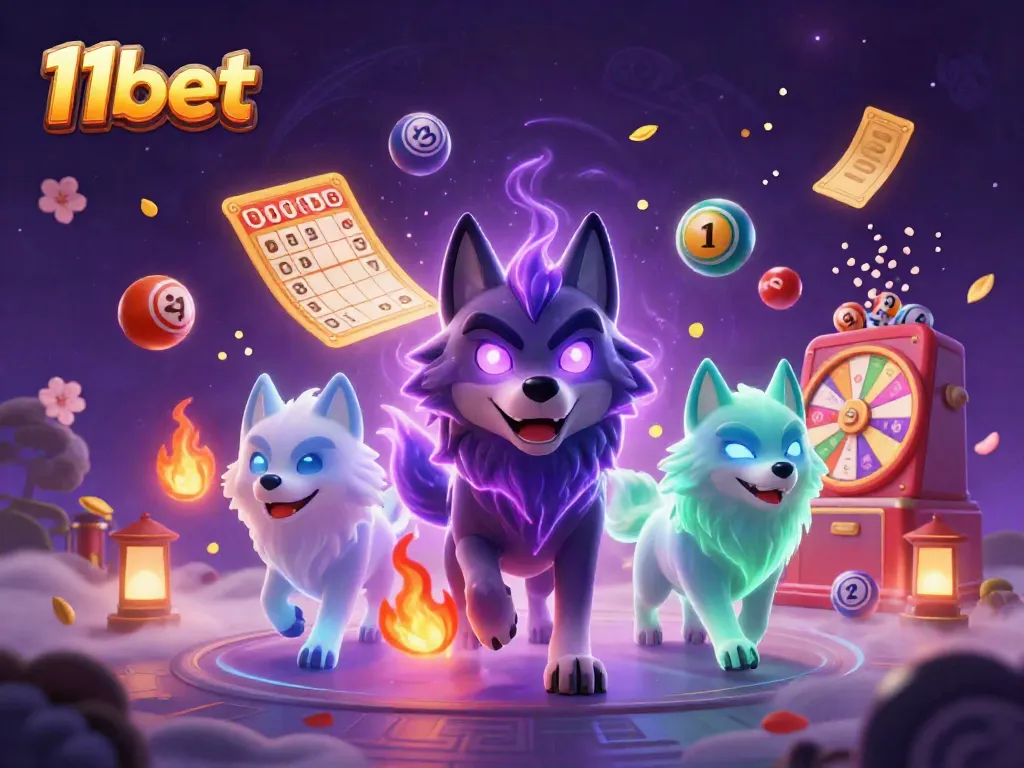 Engaging 3D scene showcasing 11bet's vibrant casino experience with dynamic game elements.