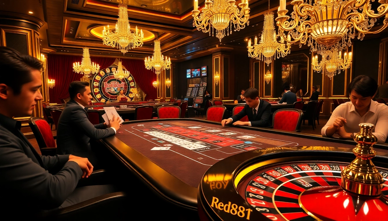 Engage in thrilling baccarat gameplay at https://red88.hot/ with luxurious casino experiences and excited players.
