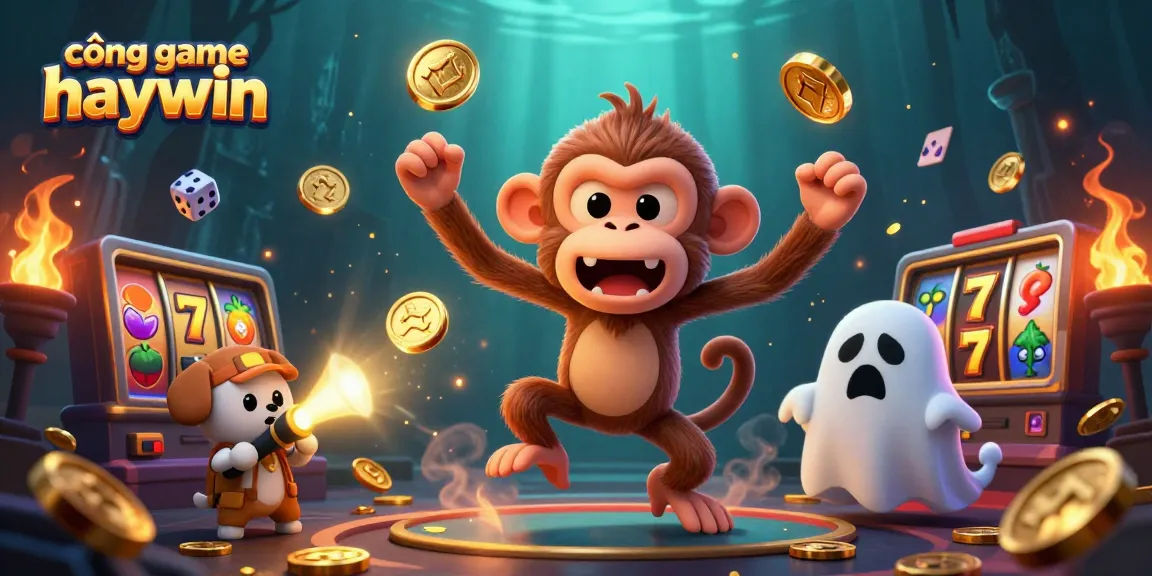 Experience the fun at cổng game haywin with a playful ghost and sports momentum in an exciting casino!